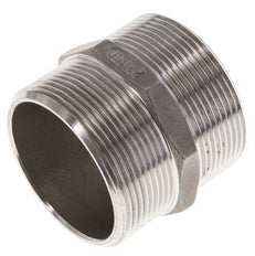 Double Nipple G2'' Stainless Steel Flat Seal 16bar (224.8psi) 62mm Hex