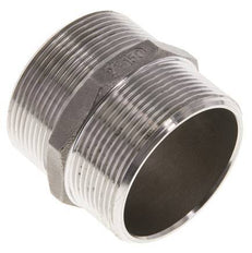 Double Nipple G2'' Stainless Steel Flat Seal 16bar (224.8psi) 62mm Hex