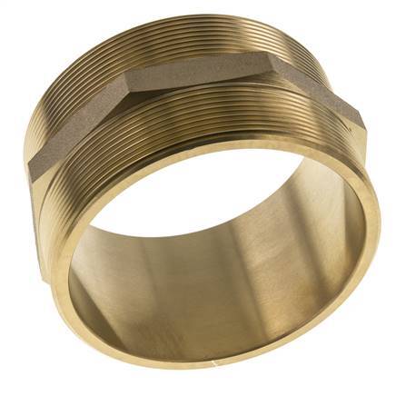 Double Nipple G4'' Brass Flat Seal 16bar (224.8psi) 114mm Hex