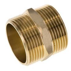 Double Nipple G1 1/4'' Brass Flat Seal 16bar (224.8psi) 42mm Hex