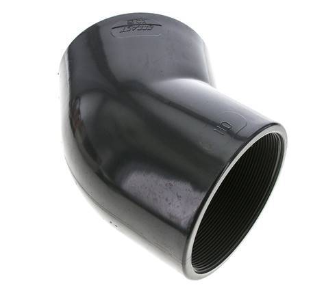 45deg Angled Fitting Rp4'' Female PVC-U 16bar (224.8psi) EN 1452-3