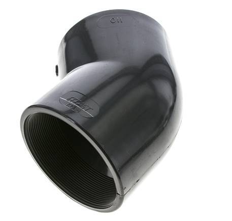 45deg Angled Fitting Rp4'' Female PVC-U 16bar (224.8psi) EN 1452-3