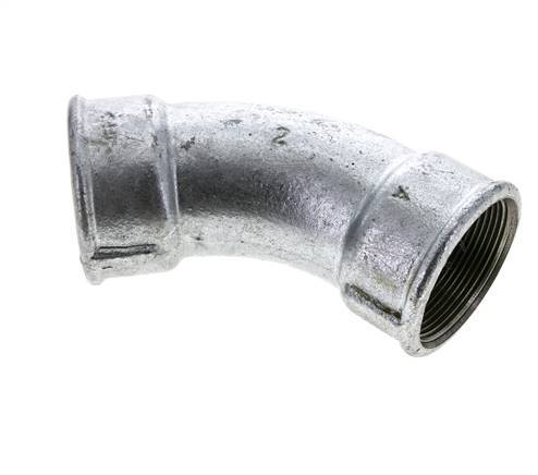 45deg Angled Fitting Rp2'' Female Cast Iron 25bar (351.25psi)