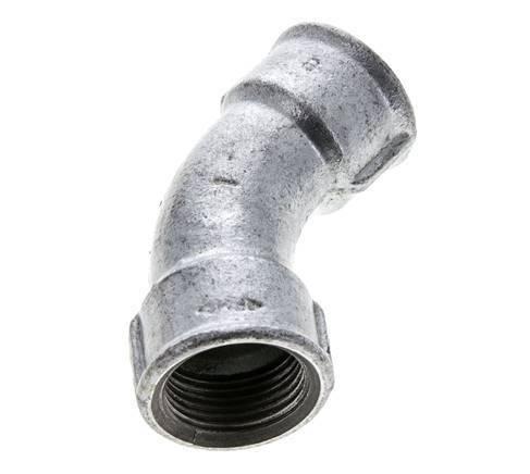 45deg Angled Fitting Rp1'' Female Cast Iron 25bar (351.25psi)