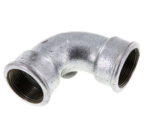 90deg Angled Fitting Rp1 1/2'' Female Short Cast Iron 25bar (351.25psi)