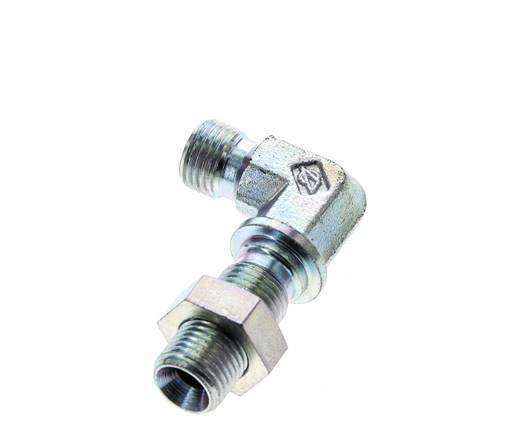 90deg Angled Fitting G1/4'' Bulkhead High Pressure Steel 60° Cone 350bar (4917.5psi) Hydraulic