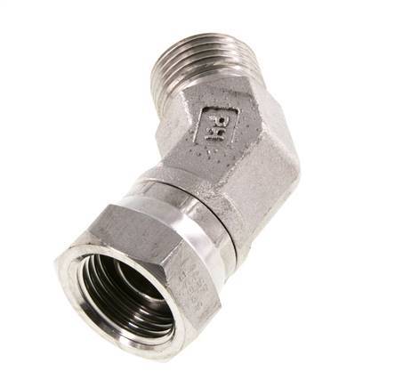 45deg Angled Fitting G1/2'' Female x Male High Pressure Stainless Steel 60° Cone 300bar (4215.0psi) Hydraulic