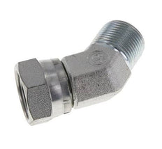 45deg Angled Fitting G3/4'' Female x Male High Pressure Steel 60° Cone 175bar (2458.75psi) Hydraulic