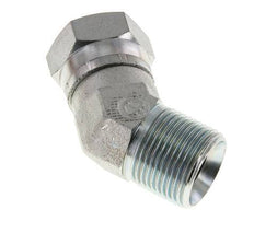 45deg Angled Fitting G1'' Female x Male High Pressure Steel 60° Cone 150bar (2107.5psi) Hydraulic