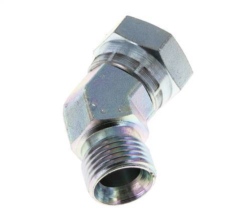 45deg Angled Fitting G1/2'' Female x Male High Pressure Steel 60° Cone 300bar (4215.0psi) Hydraulic