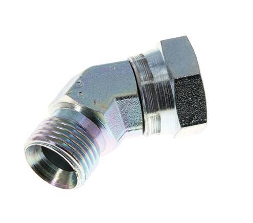 45deg Angled Fitting G1/2'' Female x Male High Pressure Steel 60° Cone 300bar (4215.0psi) Hydraulic
