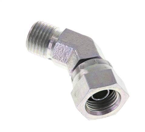 45deg Angled Fitting G1/4'' Female x Male High Pressure Steel 60° Cone 350bar (4917.5psi) Hydraulic