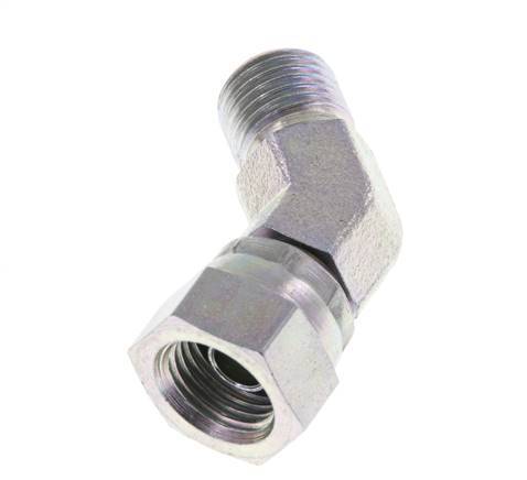 45deg Angled Fitting G1/4'' Female x Male High Pressure Steel 60° Cone 350bar (4917.5psi) Hydraulic