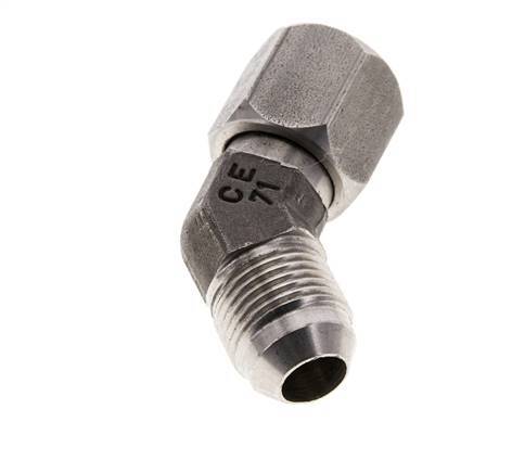 45deg JIC Angled Fitting UNF 3/4''-16 Male x Female Stainless Steel 275bar (3863.75psi)