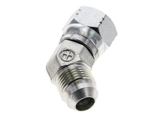 45deg JIC Angled Fitting UNF 3/4''-16 Male x Female Steel 275bar (3863.75psi)