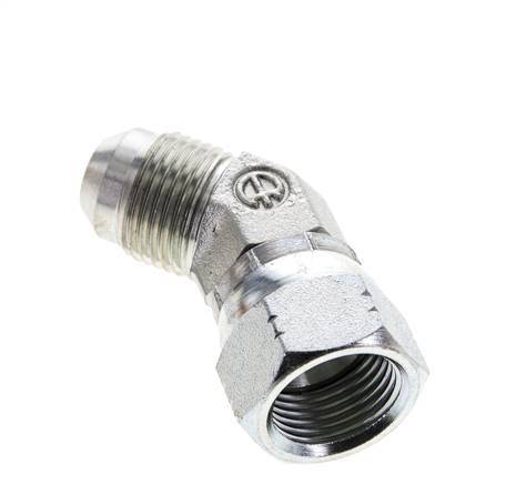 45deg JIC Angled Fitting UNF 3/4''-16 Male x Female Steel 275bar (3863.75psi)