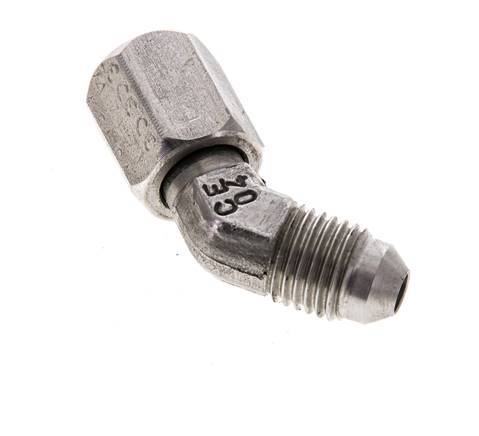 45deg JIC Angled Fitting UNF 7/16''-20 Male x Female Stainless Steel 310bar (4355.5psi)