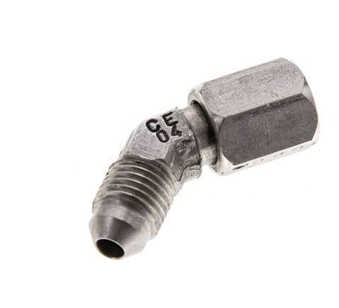 45deg JIC Angled Fitting UNF 7/16''-20 Male x Female Stainless Steel 310bar (4355.5psi)