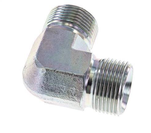 90deg Angled Fitting G1'' High Pressure Steel 60° Cone 225bar (3161.25psi) Hydraulic