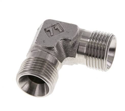 90deg Angled Fitting G3/8'' High Pressure Stainless Steel 60° Cone 325bar (4566.25psi) Hydraulic