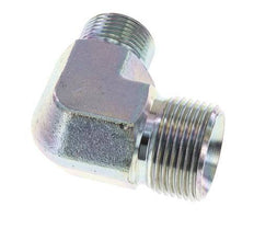 90deg Angled Reducing Fitting G3/4'' x G1'' High Pressure Steel 60° Cone 225bar (3161.25psi) Hydraulic