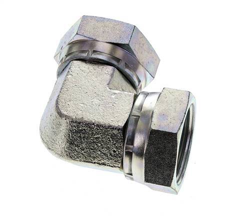 90deg Angled Fitting G1 1/4'' Female High Pressure Steel 60° Cone 150bar (2107.5psi) Hydraulic