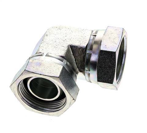 90deg Angled Fitting G1 1/4'' Female High Pressure Steel 60° Cone 150bar (2107.5psi) Hydraulic