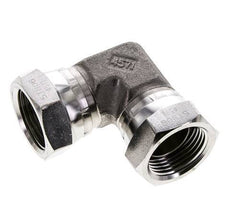 90deg Angled Fitting G1'' Female High Pressure Stainless Steel 60° Cone 150bar (2107.5psi) Hydraulic