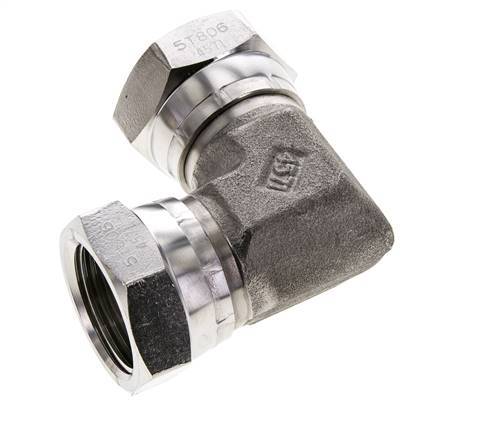 90deg Angled Fitting G1'' Female High Pressure Stainless Steel 60° Cone 150bar (2107.5psi) Hydraulic
