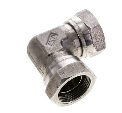90deg Angled Fitting G1 1/4'' Female High Pressure Stainless Steel 60° Cone 150bar (2107.5psi) Hydraulic