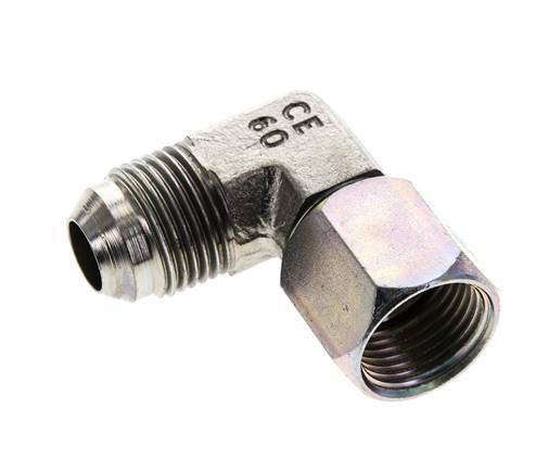 90deg JIC Angled Fitting UNF 3/4''-16 Male x Female Steel 275bar (3863.75psi)