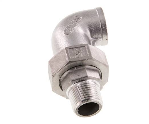 90deg Angled Connector 1/2'' Male R x Female Rp Stainless Steel Conical Seal 16bar (224.8psi)