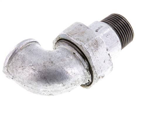 90deg Angled Connector 1'' Male R x Female Rp Cast Iron Conical Seal 25bar (351.25psi)