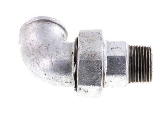 90deg Angled Connector 1'' Male R x Female Rp Cast Iron Conical Seal 25bar (351.25psi)