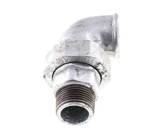 90deg Angled Connector 1'' Male R x Female Rp Cast Iron Conical Seal 25bar (351.25psi)