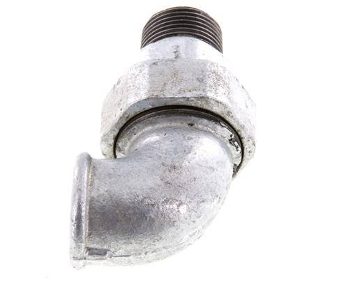 90deg Angled Connector 1'' Male R x Female Rp Cast Iron Conical Seal 25bar (351.25psi)