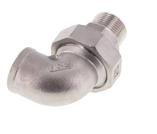 90deg Angled Connector 3/4'' Male R x Female Rp Stainless Steel Conical Seal 16bar (224.8psi)