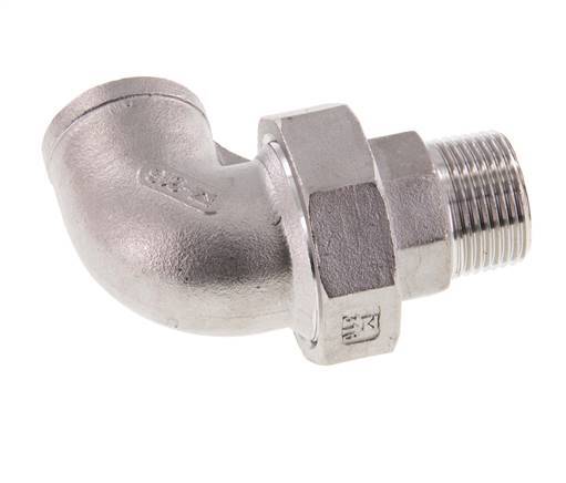 90deg Angled Connector 3/4'' Male R x Female Rp Stainless Steel Conical Seal 16bar (224.8psi)