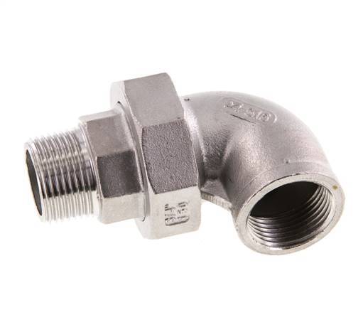 90deg Angled Connector 3/4'' Male R x Female Rp Stainless Steel Conical Seal 16bar (224.8psi)