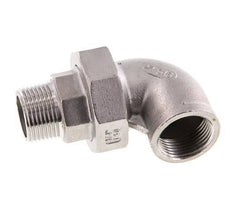 90deg Angled Connector 3/4'' Male R x Female Rp Stainless Steel Conical Seal 16bar (224.8psi)