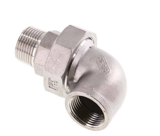 90deg Angled Connector 3/4'' Male R x Female Rp Stainless Steel Conical Seal 16bar (224.8psi)