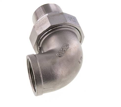 90deg Angled Connector 1 1/4'' Male R x Female Rp Stainless Steel Conical Seal 16bar (224.8psi)