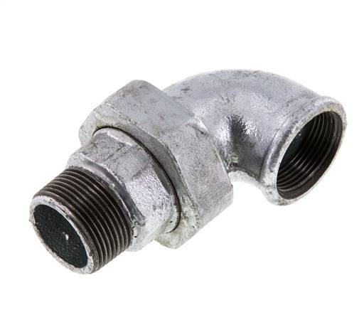 90deg Angled Connector 1 1/4'' Male R x Female Rp Cast Iron Conical Seal 25bar (351.25psi)