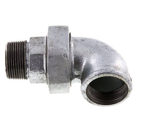 90deg Angled Connector 1 1/4'' Male R x Female Rp Cast Iron Conical Seal 25bar (351.25psi)