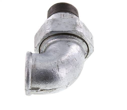 90deg Angled Connector 1 1/4'' Male R x Female Rp Cast Iron Conical Seal 25bar (351.25psi)