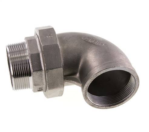 90deg Angled Connector 2'' Male R x Female Rp Stainless Steel Conical Seal 16bar (224.8psi)