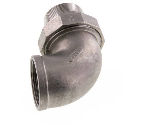 90deg Angled Connector 2'' Male R x Female Rp Stainless Steel Conical Seal 16bar (224.8psi)