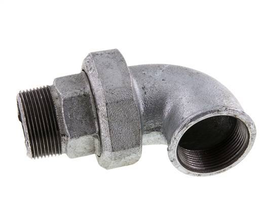 90deg Angled Connector 1 1/2'' Male R x Female Rp Cast Iron Conical Seal 25bar (351.25psi)