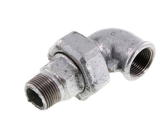 90deg Angled Connector 3/4'' Male R x Female Rp Cast Iron Conical Seal 25bar (351.25psi)