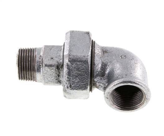 90deg Angled Connector 3/4'' Male R x Female Rp Cast Iron Conical Seal 25bar (351.25psi)